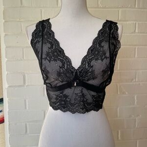 Gilligan & O'Malley Black Lace Bralette Women’s Size XL Sexy Holiday